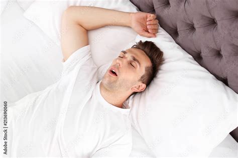 guy sleeping stock image